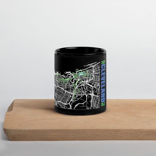 2024 CLEVELAND 26.2 BLACK MUG WITH MAP