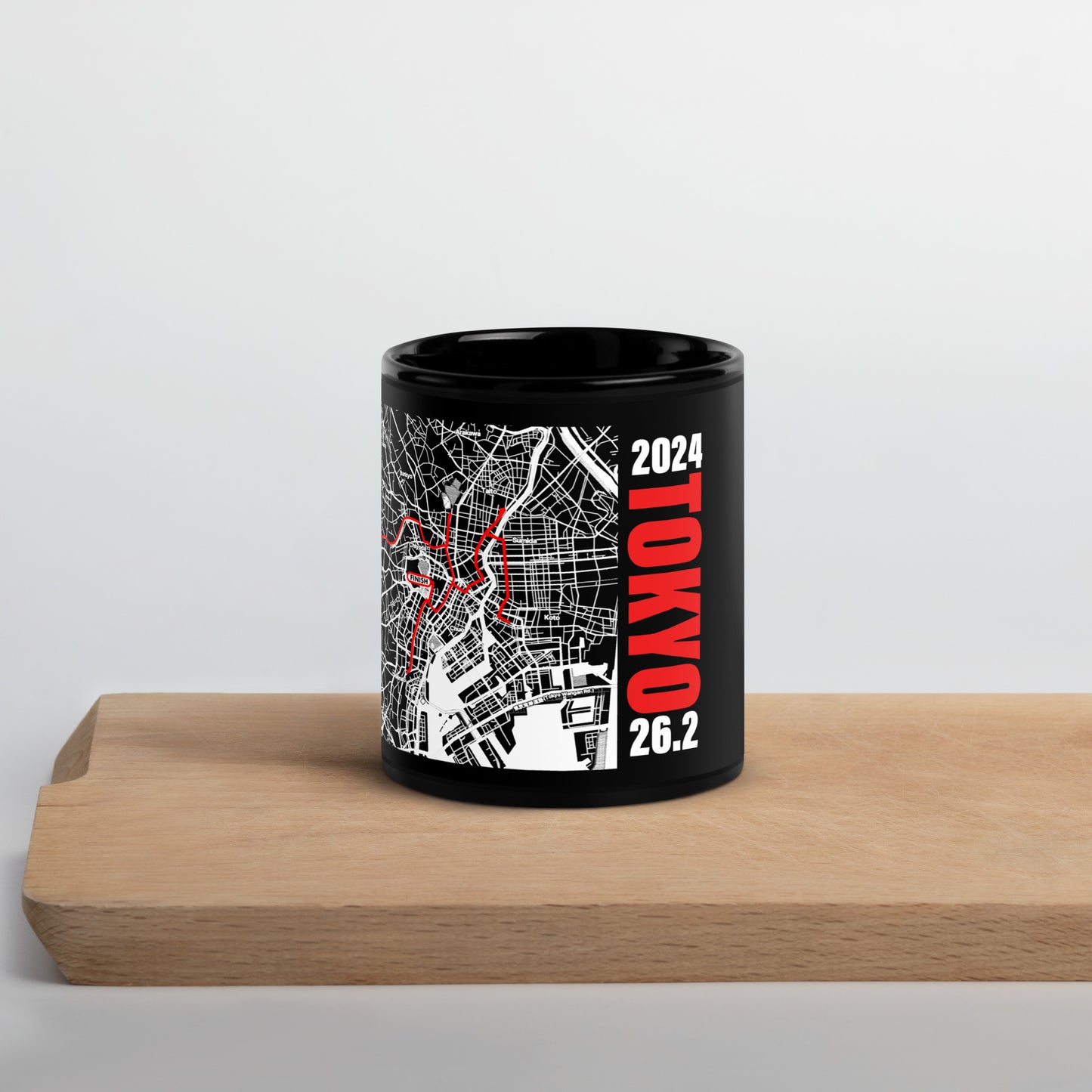 2024 TOKYO 26.2 BLACK MUG WITH MAP