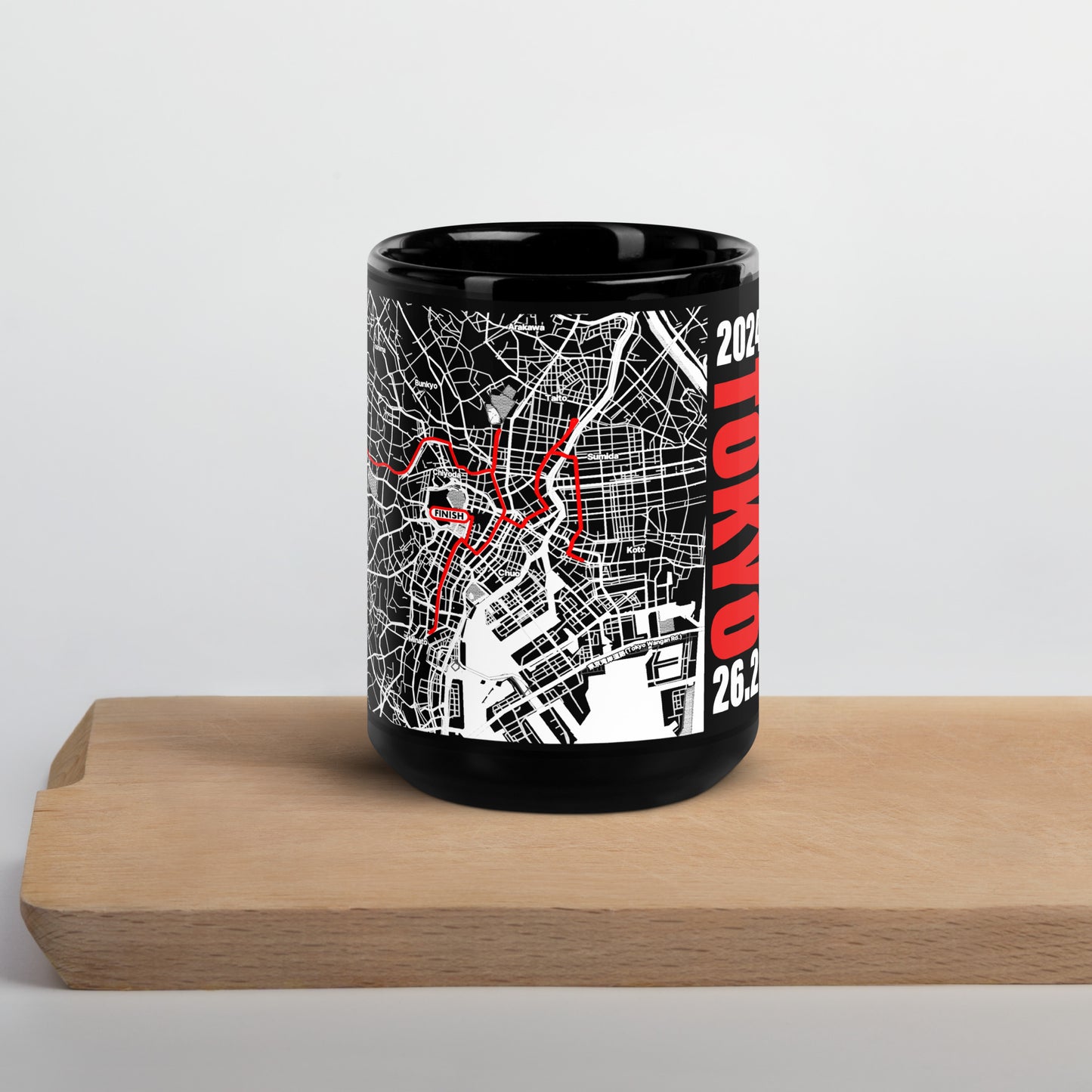 2024 TOKYO 26.2 BLACK MUG WITH MAP