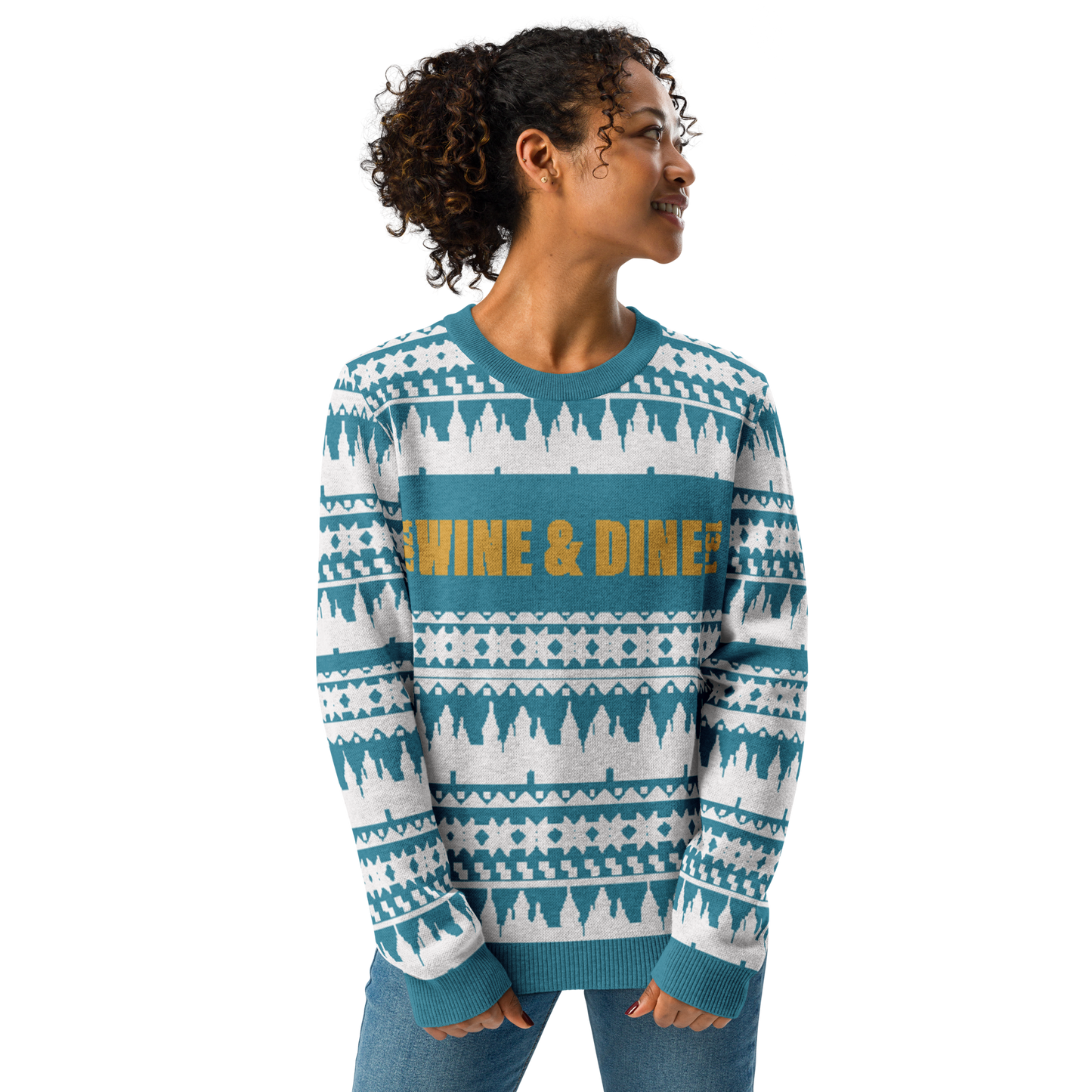 WINE AND DINE UGLY CHRISTMAS SWEATER