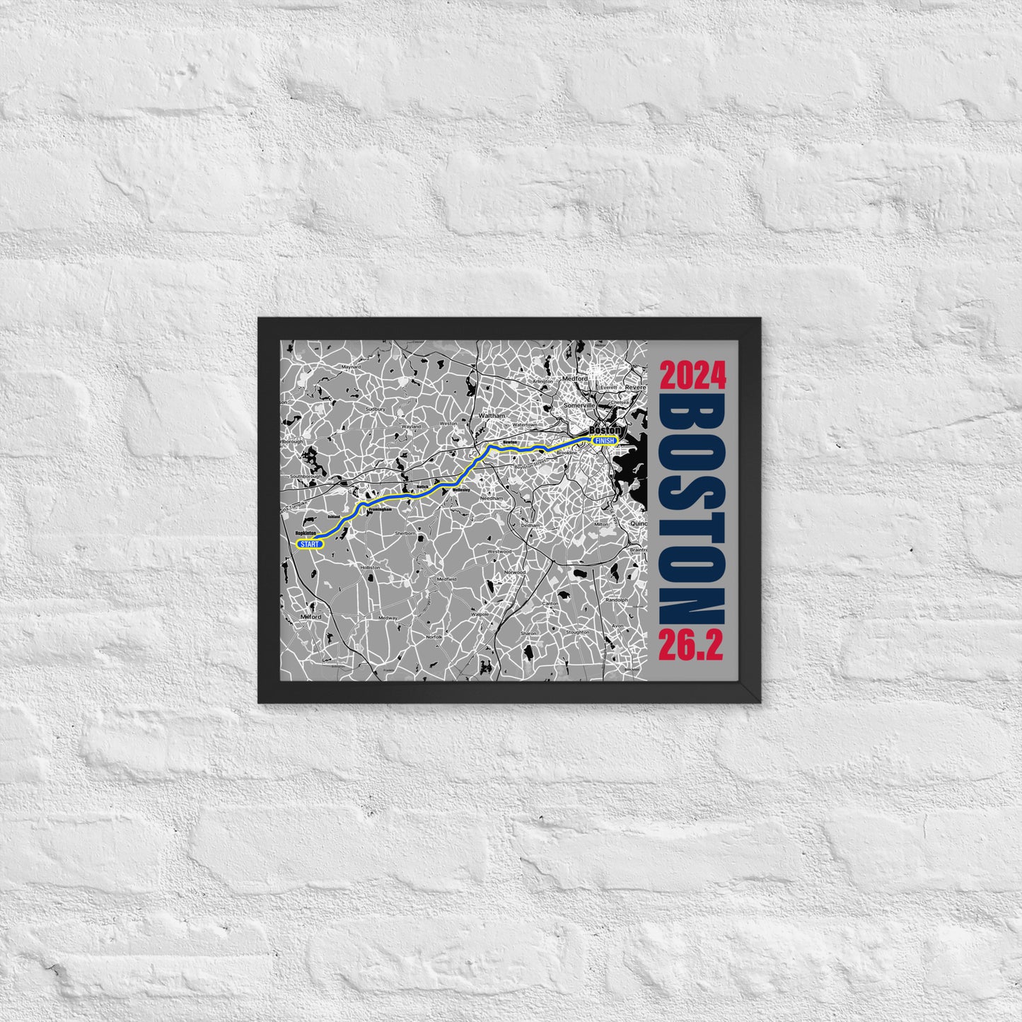 2024 BOSTON 26.2 FRAMED POSTER - SPECIAL EDITION: FOOTBALL