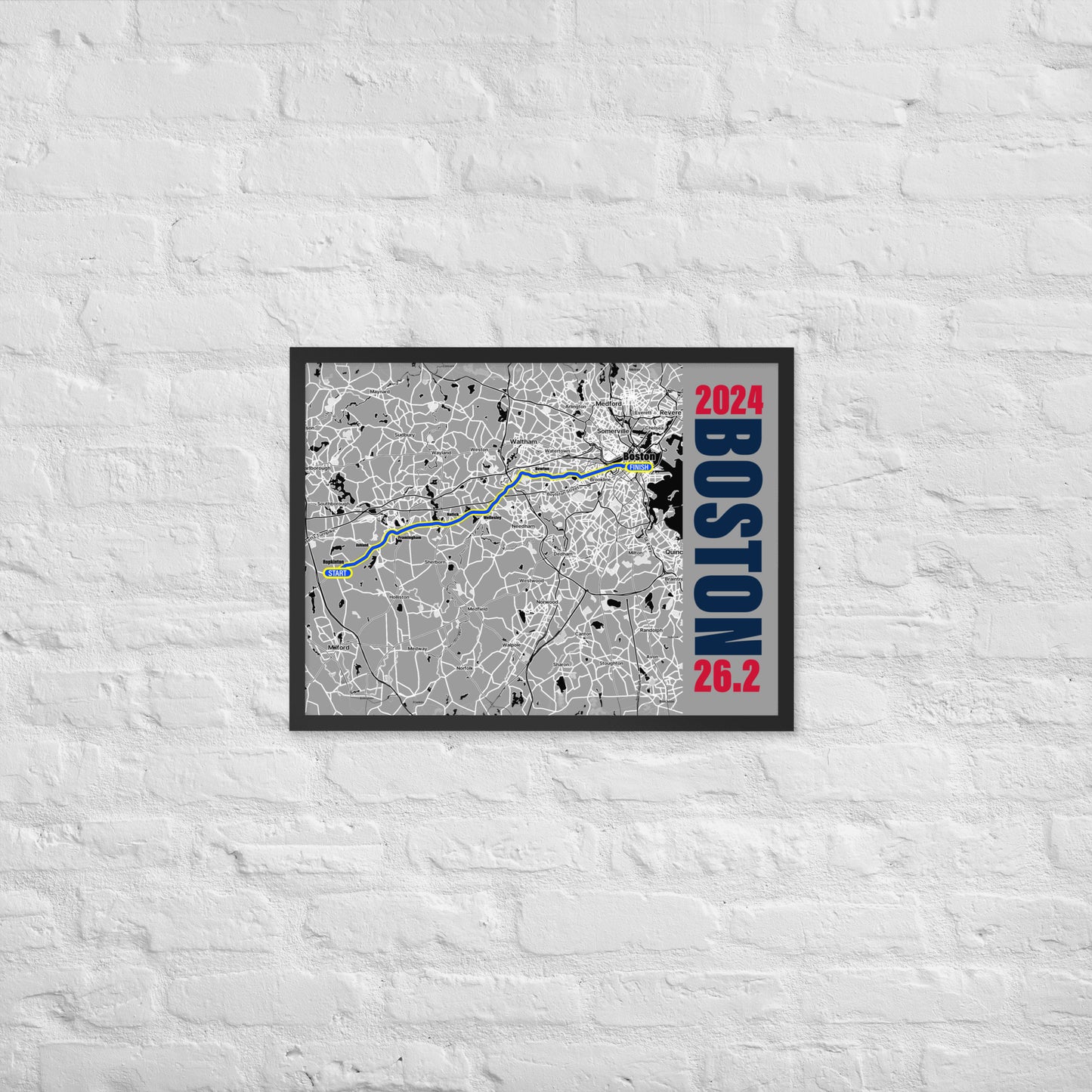 2024 BOSTON 26.2 FRAMED POSTER - SPECIAL EDITION: FOOTBALL