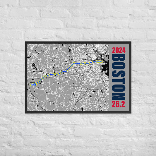 2024 BOSTON 26.2 FRAMED POSTER - SPECIAL EDITION: FOOTBALL