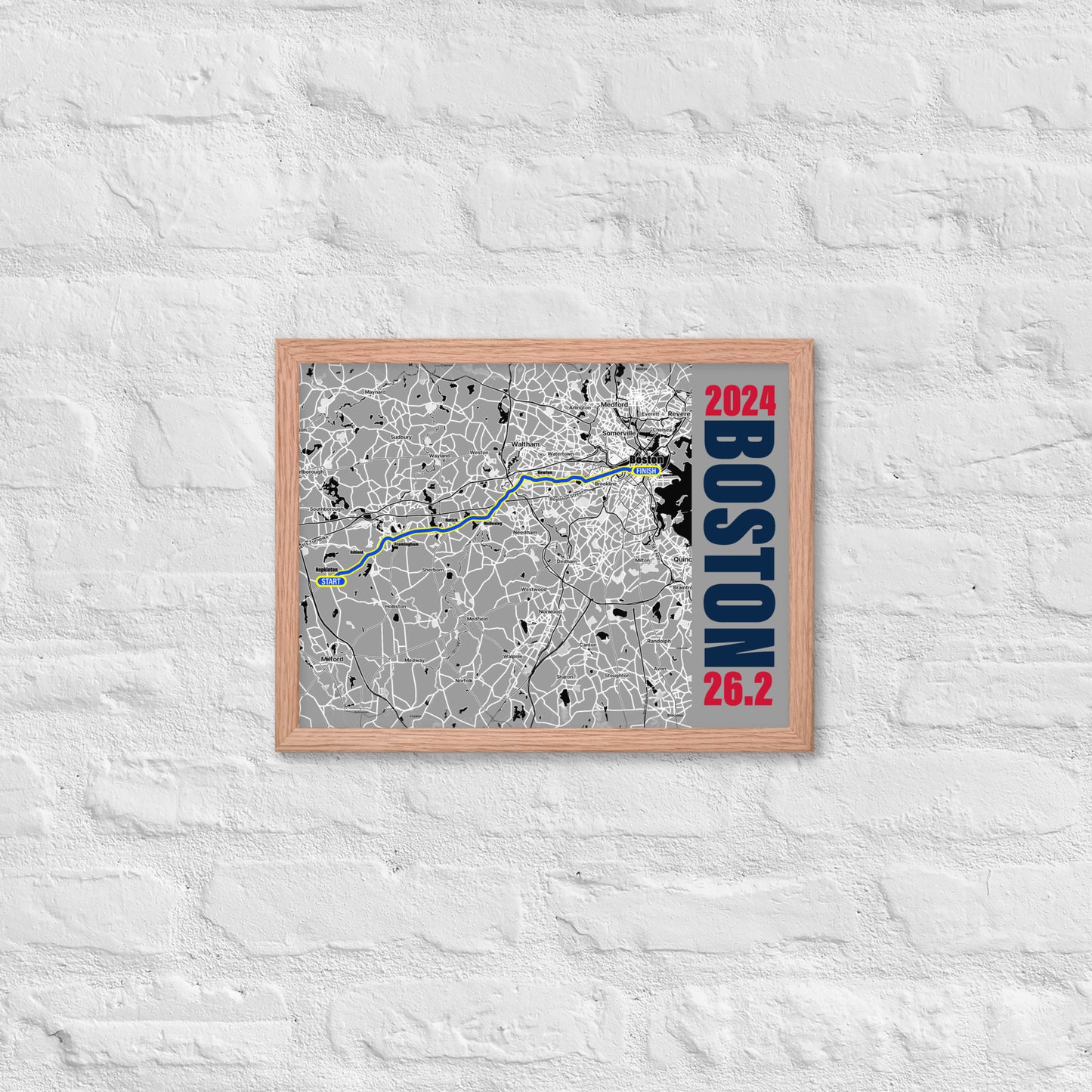 2024 BOSTON 26.2 FRAMED POSTER - SPECIAL EDITION: FOOTBALL