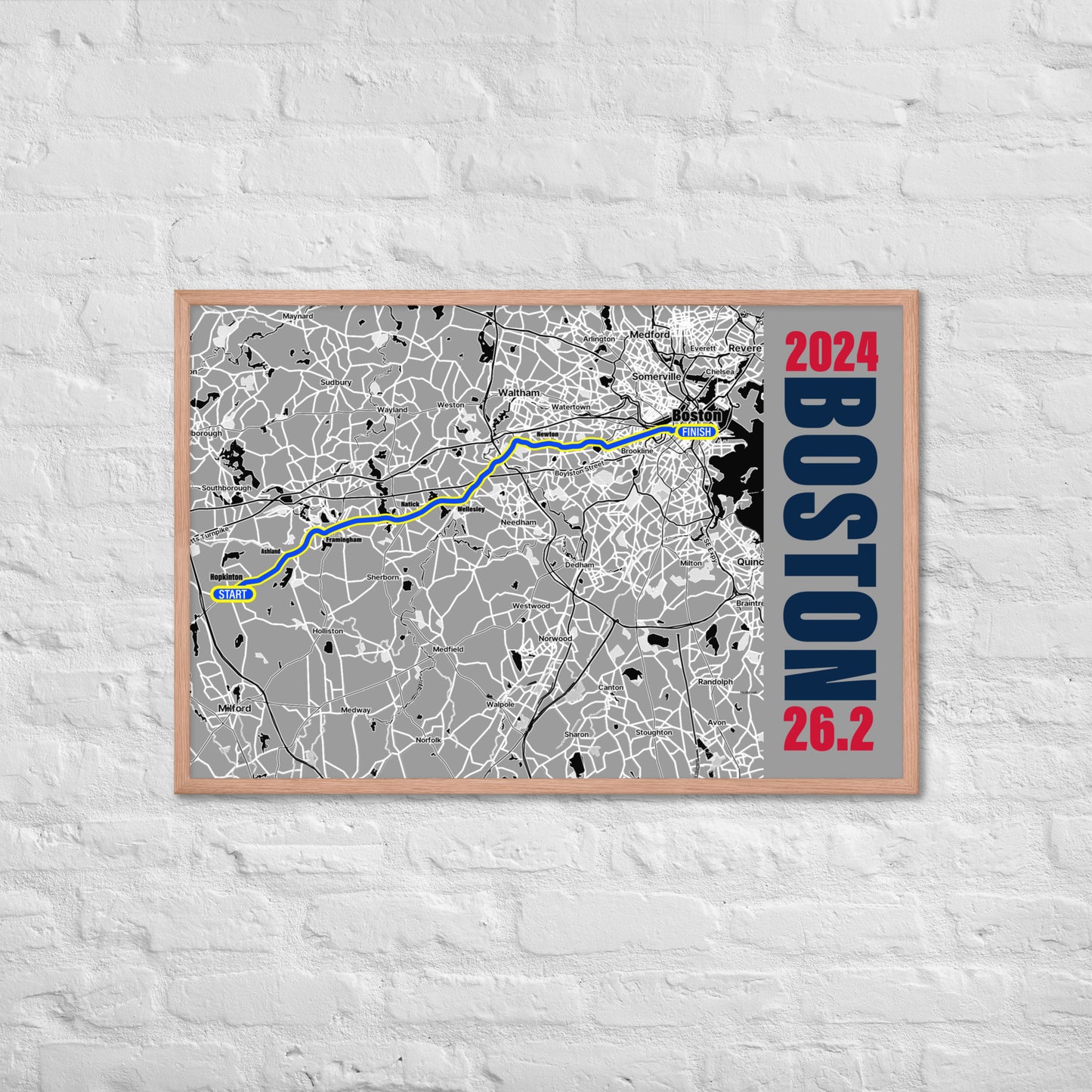 2024 BOSTON 26.2 FRAMED POSTER - SPECIAL EDITION: FOOTBALL