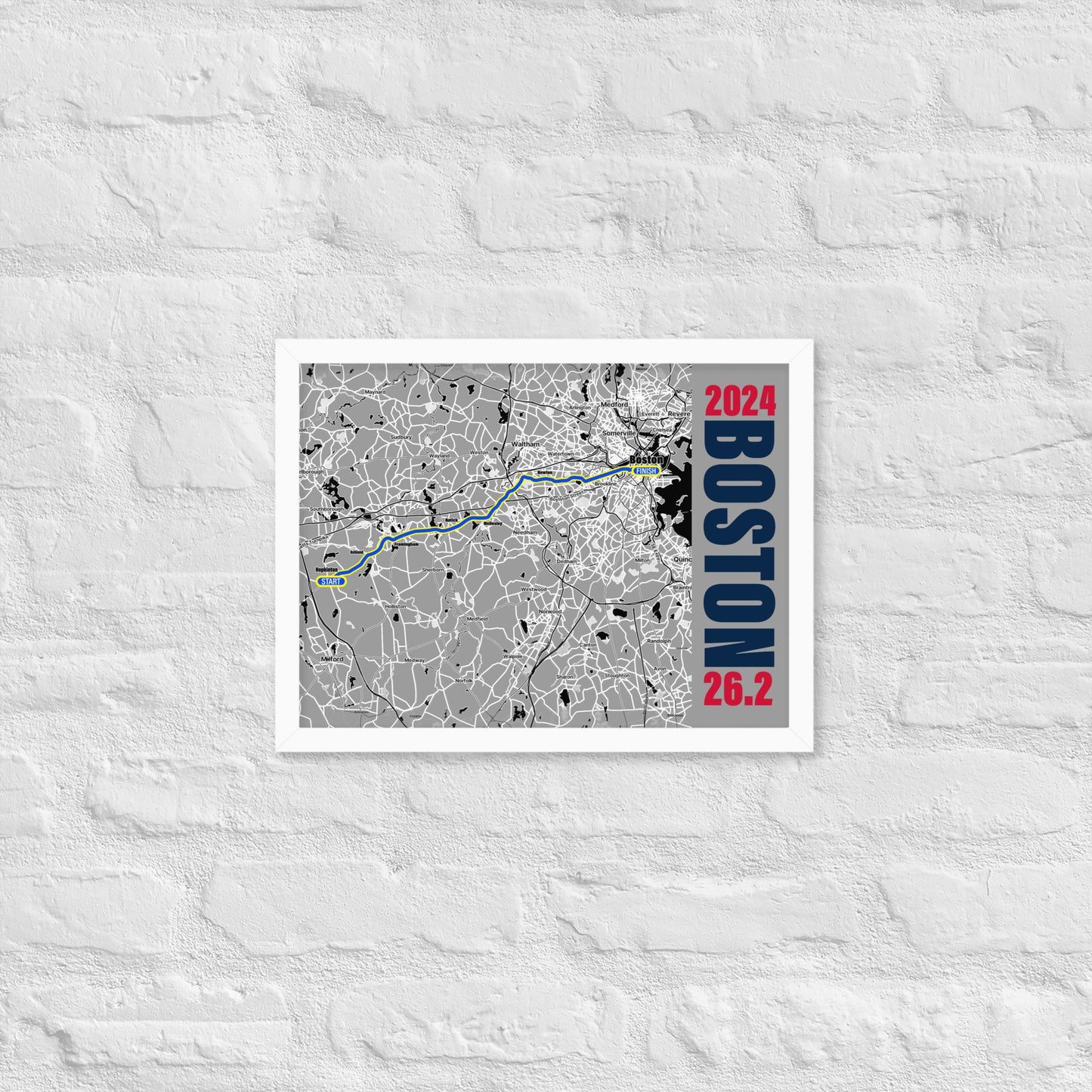 2024 BOSTON 26.2 FRAMED POSTER - SPECIAL EDITION: FOOTBALL