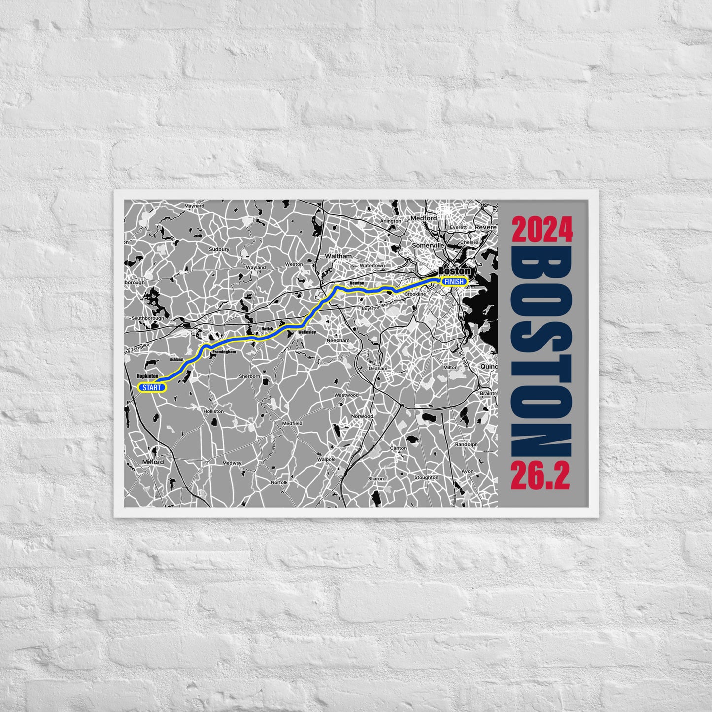 2024 BOSTON 26.2 FRAMED POSTER - SPECIAL EDITION: FOOTBALL