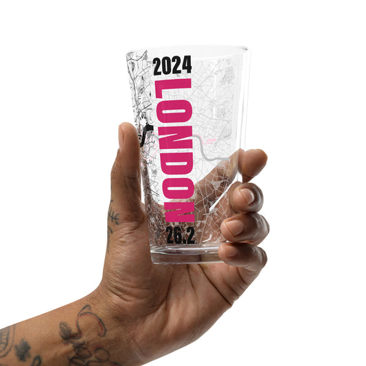 2024 LONDON 26.2 PINT GLASS WITH MAP