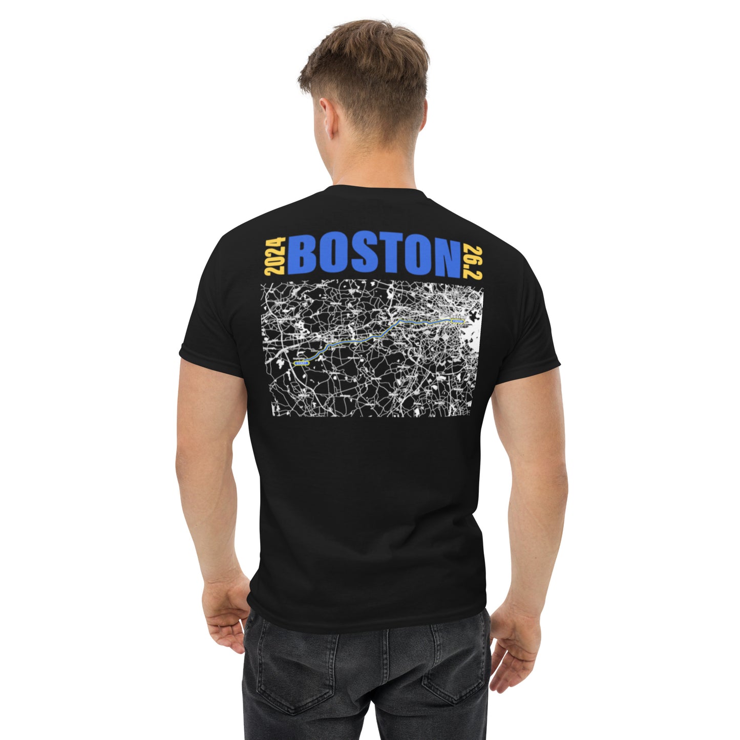 2024 BOSTON 26.2 UNISEX T SHIRT - BLUE