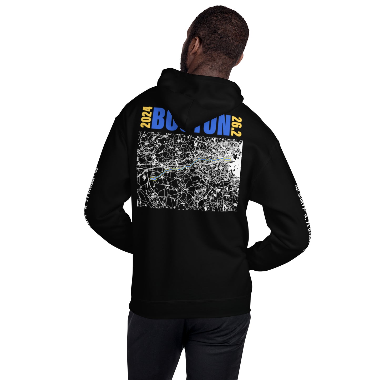 2024 BOSTON 26.2 UNISEX HOODIE - BLUE