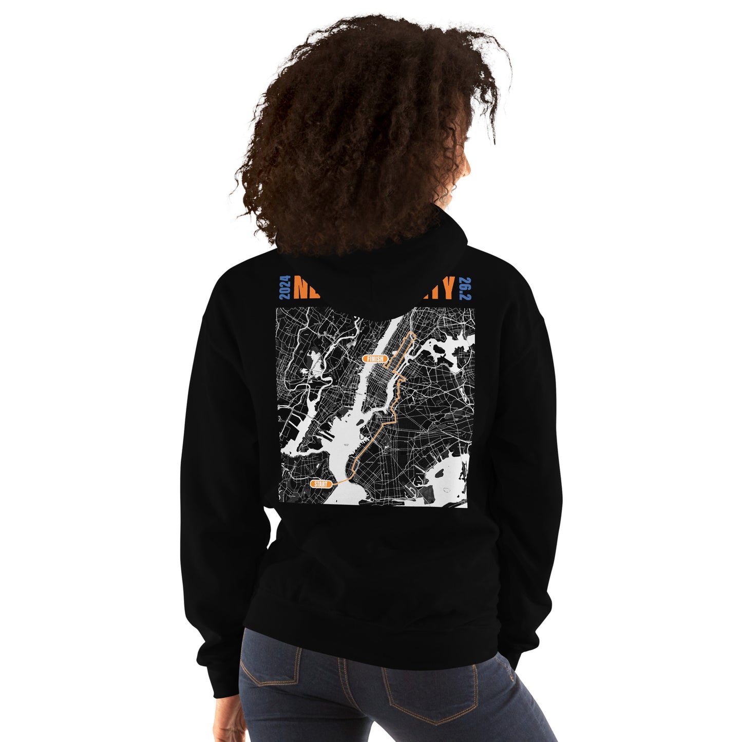 2024 NEW YORK CITY 26.2 UNISEX HOODIE - ORANGE