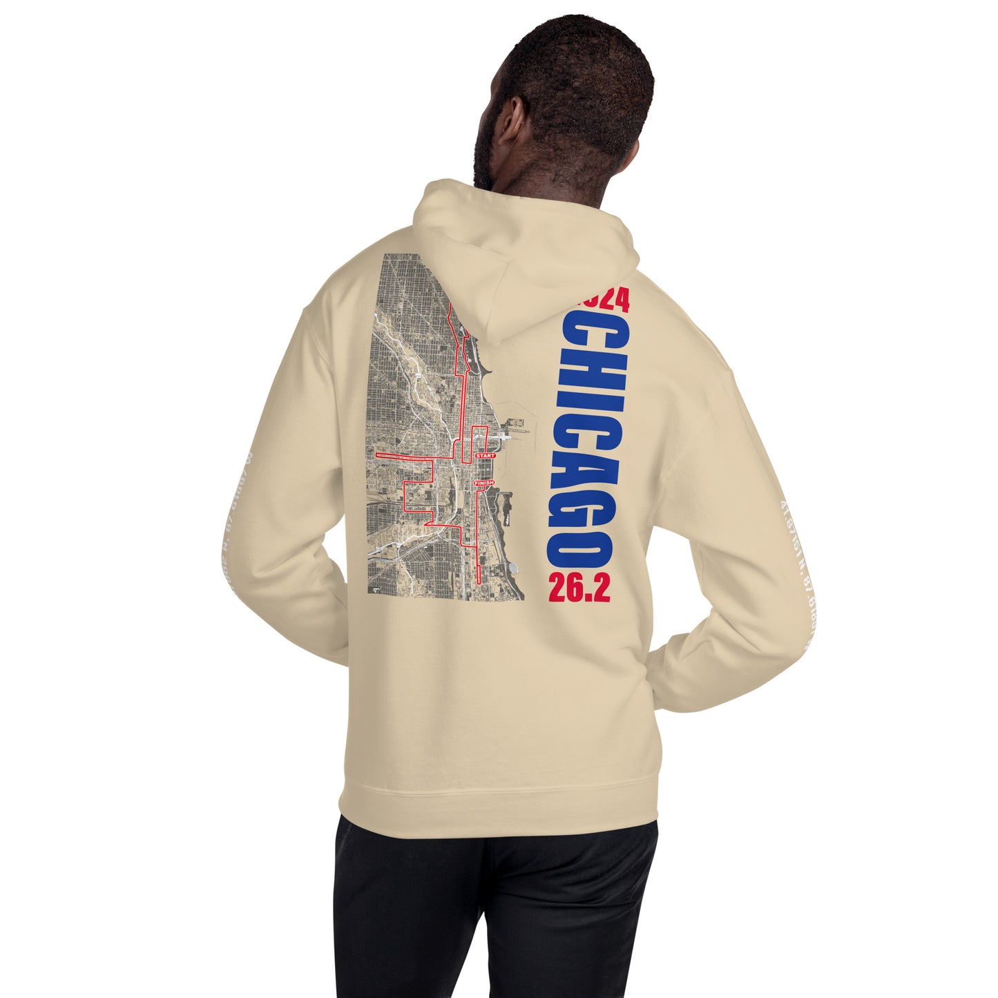 2024 CHICAGO 26.2 UNISEX HOODIE - BLUE