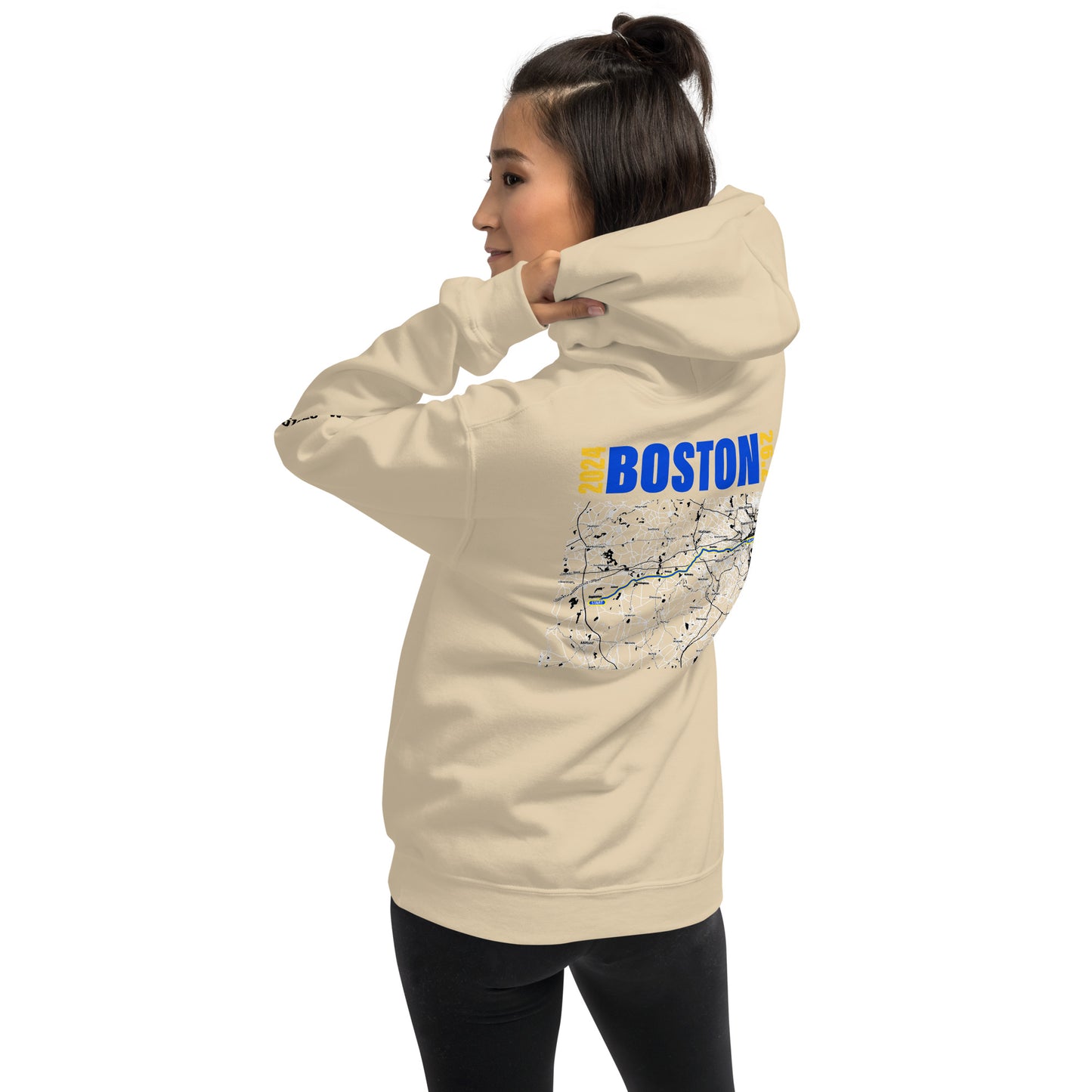 2024 BOSTON 26.2 UNISEX HOODIE - BLUE