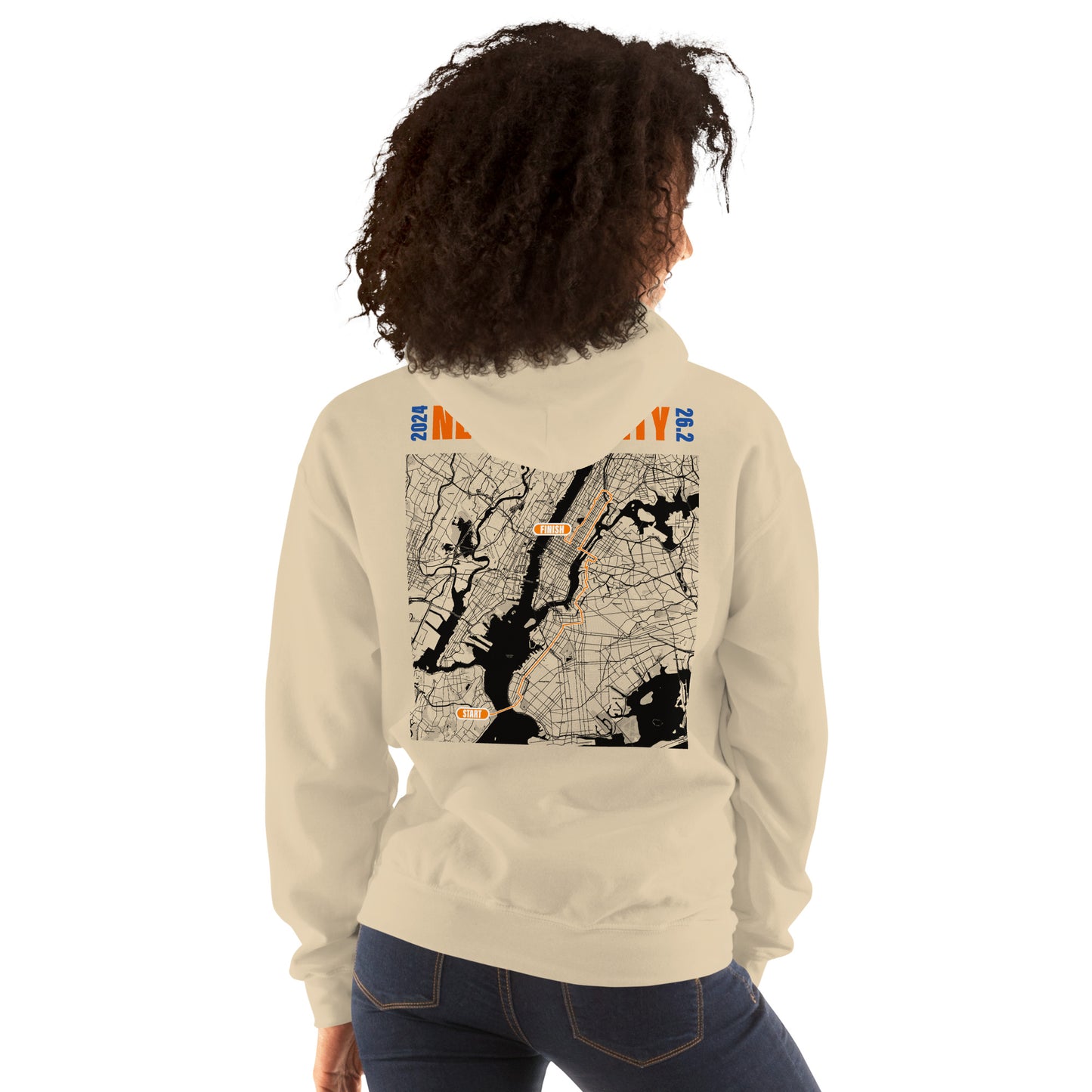 2024 NEW YORK CITY 26.2 UNISEX HOODIE - ORANGE