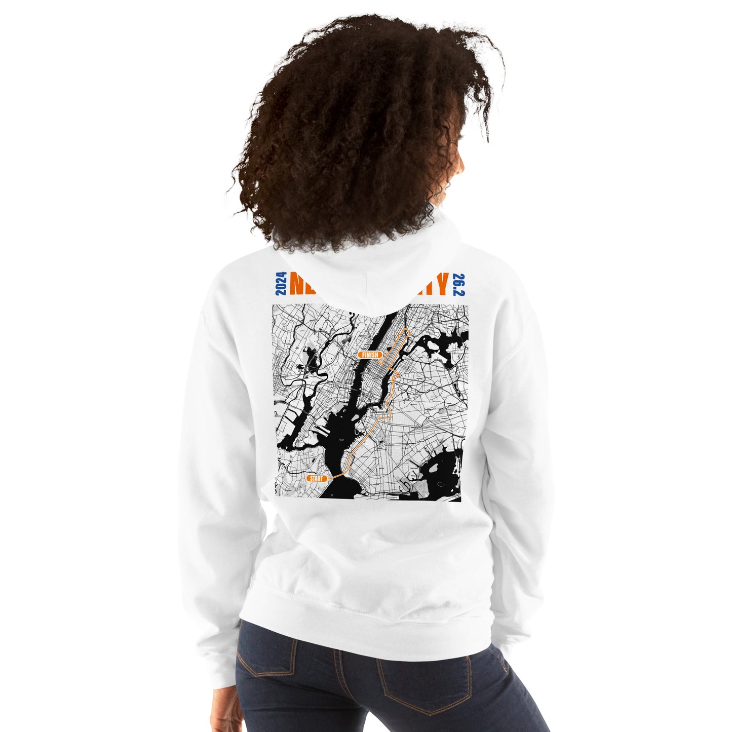 2024 NEW YORK CITY 26.2 UNISEX HOODIE - ORANGE