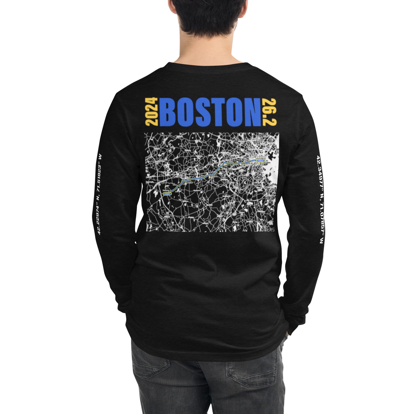 2024 BOSTON 26.2 UNISEX LONG SLEEVE - BLUE