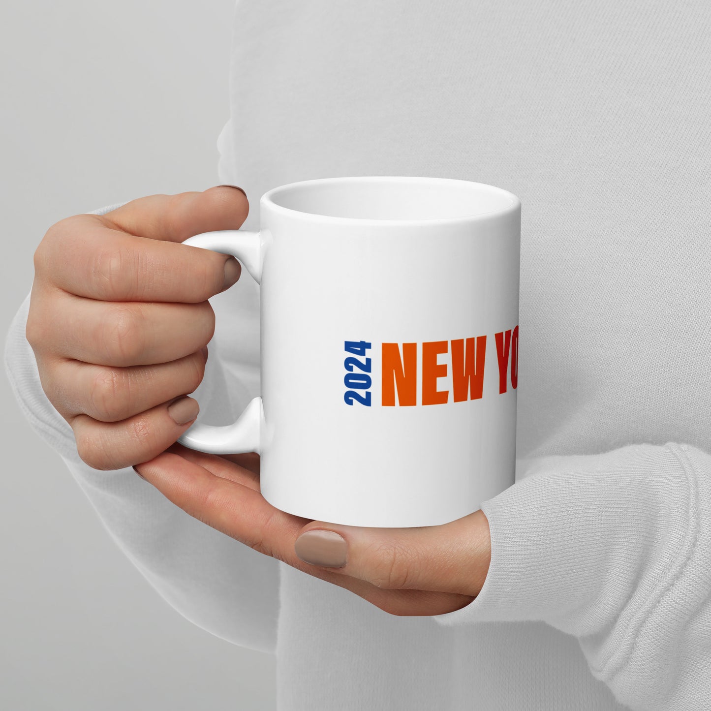 2024 NEW YORK CITY 26.2 WHITE AND ORANGE MUG