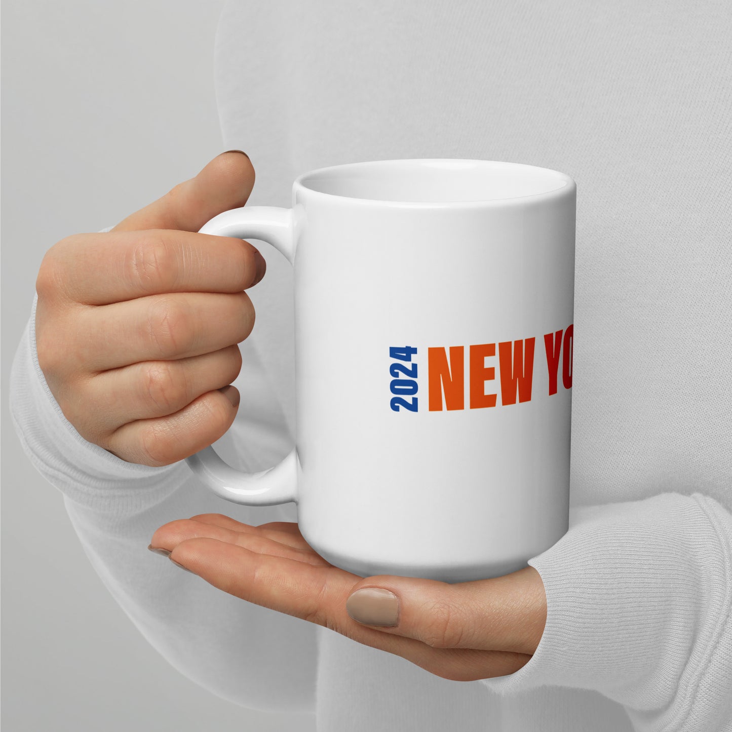 2024 NEW YORK CITY 26.2 WHITE AND ORANGE MUG