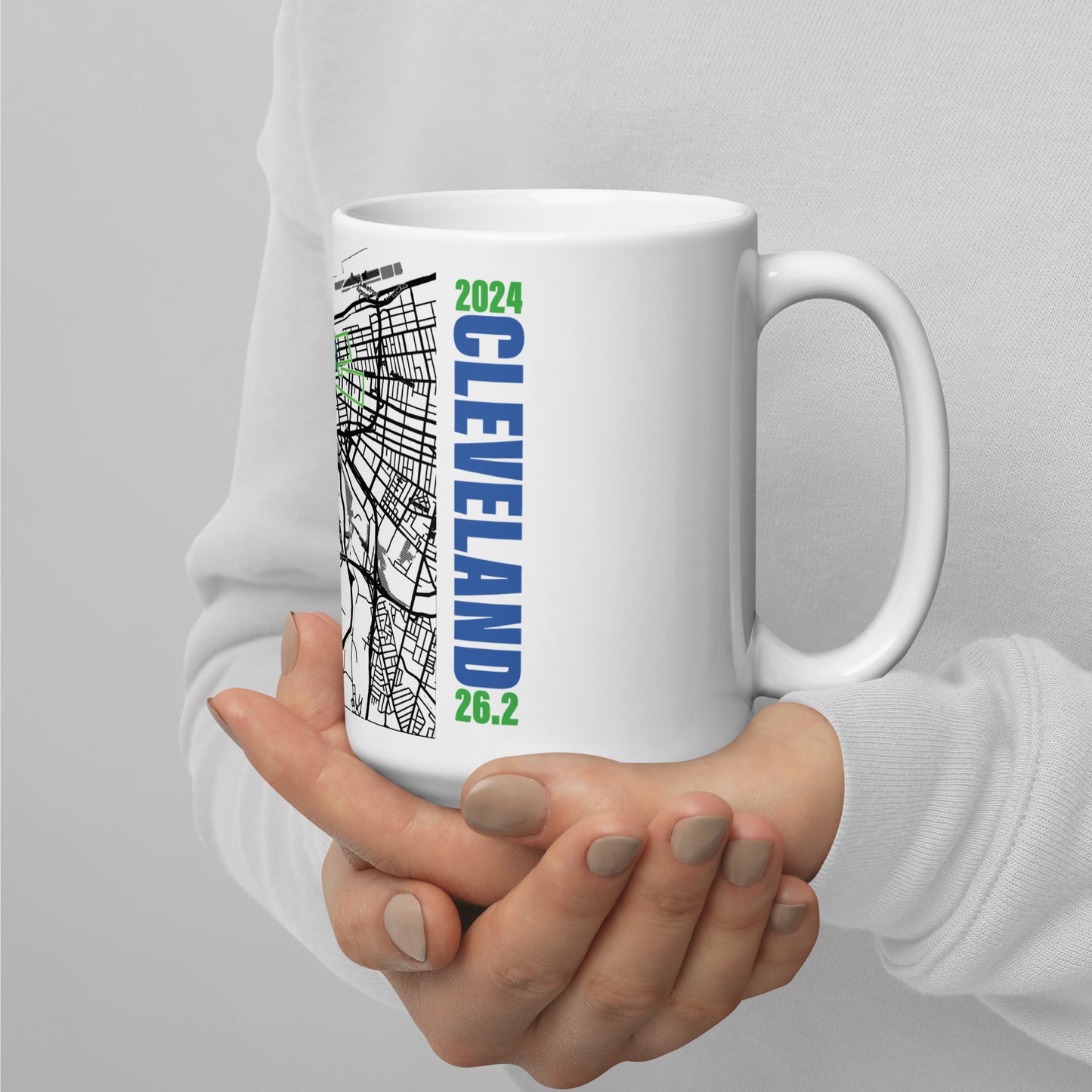 2024 CLEVELAND 26.2 WHITE MUG WITH MAP