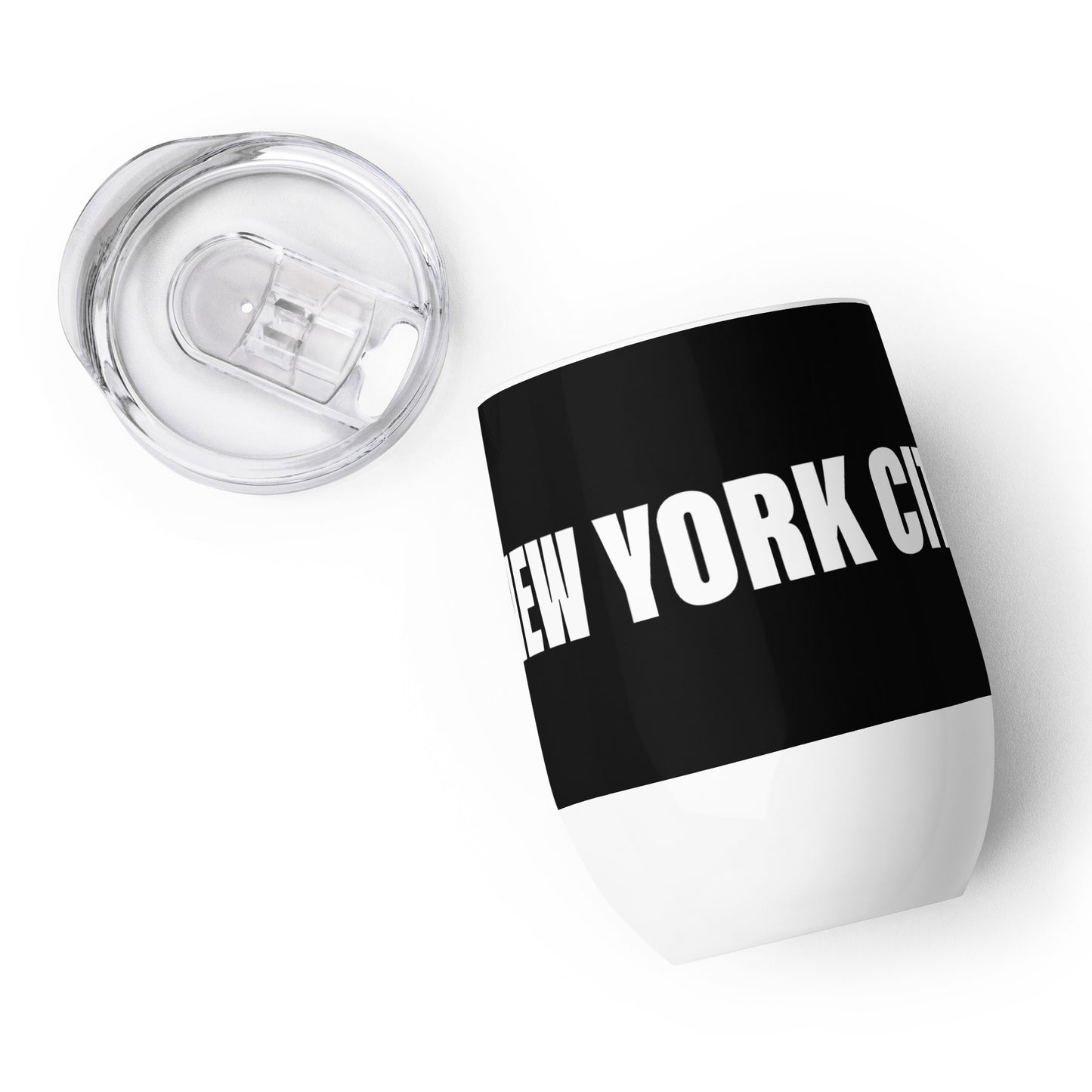 2024 NEW YORK CITY 26.2 WINE TUMBLER BLACK AND WHITE