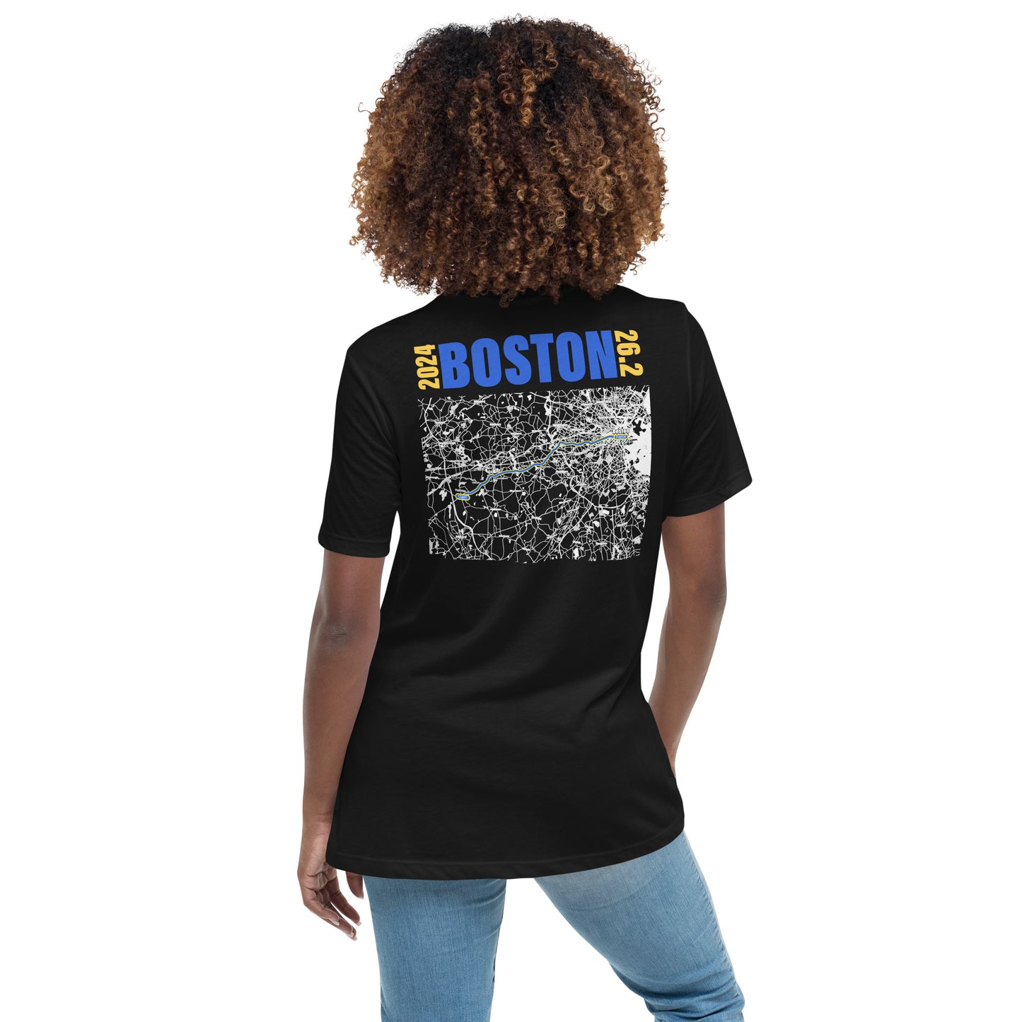 2024 BOSTON 26.2 WOMEN'S T SHIRT - BLUE